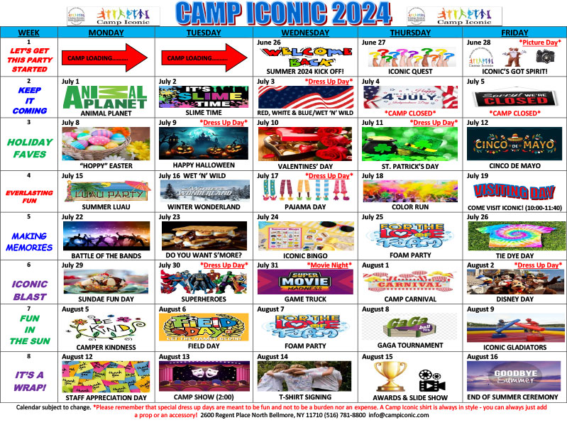 2023 Camp Calendar